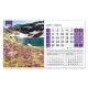 A multi-page pyramid calendar featuring photographs of Bulgarian nature and an advertising banner