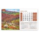 A multi-page pyramid calendar featuring photographs of Bulgarian nature and an advertising banner
