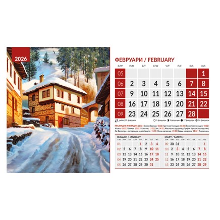 071907 Календар-пирамида ПЕЙЗЖИ АКВАРЕЛ 2026