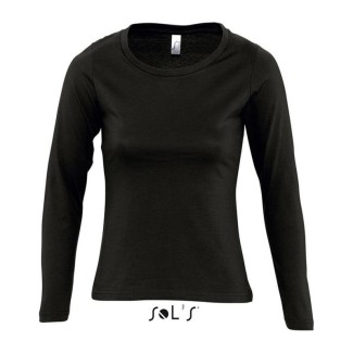 SO11425 SOL'S MAJESTIC - WOMEN'S ROUND COLLAR LONG SLEEVE Black SO11425 SOL'S MAJESTIC - WOMEN'S ROUND COLLAR LONG SLEEVE Black