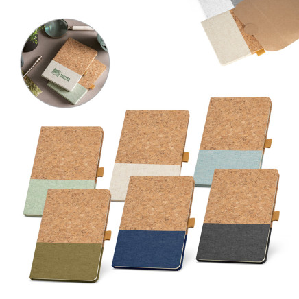 Notebook in cork and linen with lined sheets A5 KLEE 93277 - 129