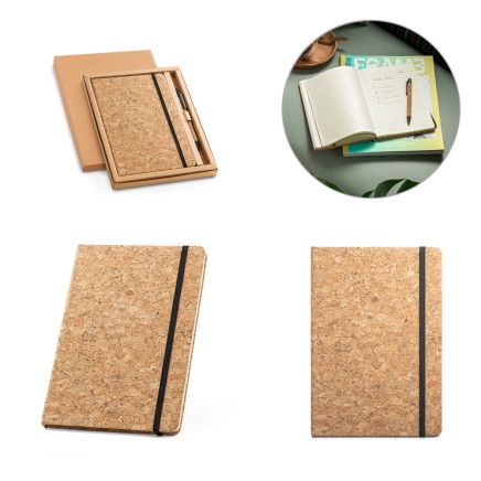 A5 notepad and ballpoint pen set in cork FREUD 93578-160 A5 notepad and ballpoint pen set in cork FREUD 93578-160