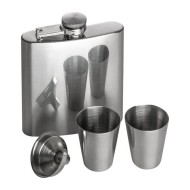 Metal hip flask set with 2 cups Sandviken - 0168