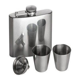 Metal hip flask set with 2 cups Sandviken - 0168 Metal hip flask set with 2 cups Sandviken - 0168