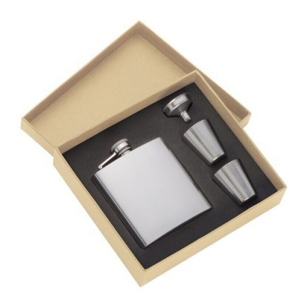 Metal hip flask set with 2 cups Sandviken - 0168