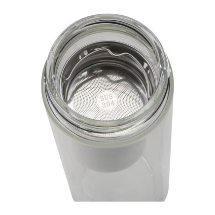 Стъклена бутилка с бамбукова капачка - 1343 Стъклена бутилка с бамбукова капачка - 1343