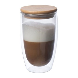 Двустенна стъклена чаша с капак Zakopane - 1536 Двустенна стъклена чаша с капак Zakopane - 1536