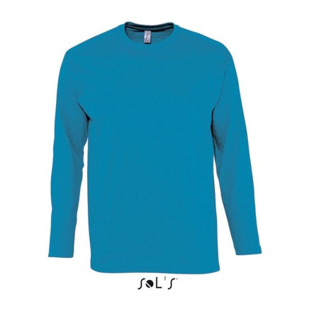 SO11420 SOL'S MONARCH - MEN'S ROUND COLLAR LONG SLEEVE T-S Aqua
