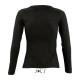 SO11425 SOL'S MAJESTIC - WOMEN'S ROUND COLLAR LONG SLEEVE Black